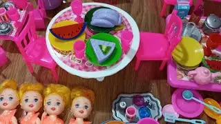10 Minutes Satisfying with Unboxing Barbie Doll Pink Kitchen Play set | Toys Review | ASMR 