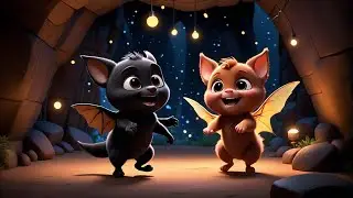 Four Baby Bats Under the Moon | Fun Kids Song | Nursery Rhymes for Toddlers and Preschoolers