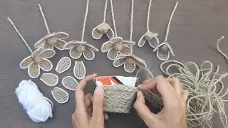 Best Jute Burlap Craft Flower With Vase || Jute Burlap Decoration Design