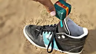 PUMA shoes v/s sutli | green sutli bomb in shoes | जुते में सुतली बम ,yesh ke experiment