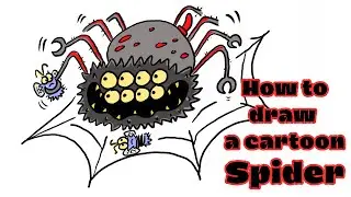 🕷️How to draw a Cartoon Spider🕸️ #kidsarttutorial  #childrensart #drawing #kidsvideo  #kidsdrawing