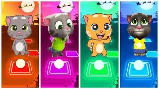 Talking Tom Friends  Tiles Hop Edm Music Rush Gameplay | Tom vs Angela vs Ben vs Hank Crash Race!