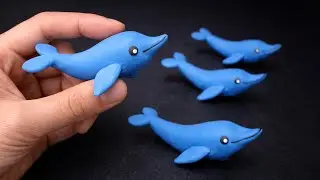 DIY Fimo Delfin modellieren 🐬  Einfache Polymer Clay Anleitung f&uuml;r Unterwasser Deko