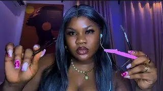 ASMR nonchalant girl  shaves 🪒 your brows 😌intense relaxation 