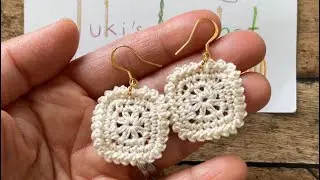 Crochet earrings _ square shape 