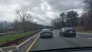Model S Plaid and Model Y having some fun on the palisade parkway