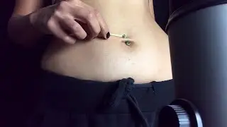 Belly button cleaning with Q-tips ASMR
