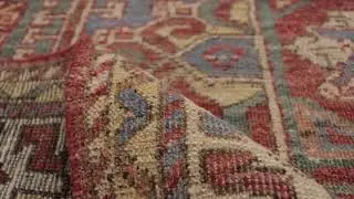 Rug & Kilim&rsquo;s Kazak-Inspired Rug in Red and Blue Tribal Pattern -35128