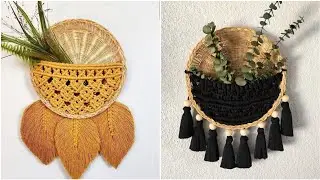Macrame decor baskets, weaving basket decorations, Boho home decor, Macrame Hanging baskets 💡