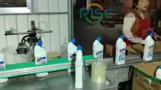 【TOILET CLEANER FILLING】, AUTOMATIC/MANUAL CAP PLACING, CAPPING, AND BATCH CODING PRODUCTION LINE