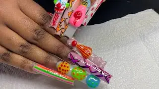 Halloween Freestyle/ Killer Klown 🤡 Theme #nails #nailart #nailtech #tutorial 