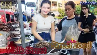 Most Popular Cambodia Street Food! Top 10+ Collection Phnom Penh Walk Street Night Market Tour #927