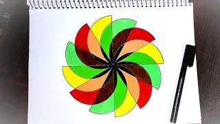 Simple Circular Geometric Patterns for Kids | Half Circle Overlapping Art | Circle Pattern | Mandala