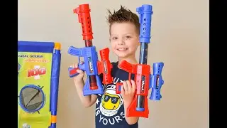 NextX Toys l OD002 l  Shooting Games Toys  2pk Foam Ball Popper Toys Foam Blaster and Guns Blue, Red