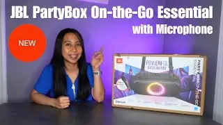 Распаковка JBL PartyBox On-the-Go Essential Speaker с микрофоном 2024