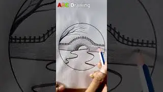 Drawing a bridge over a river | Drawing Tutorial #shorts_video #drawing