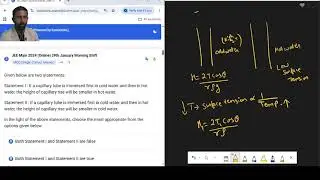 JEE MAIN PYQ: 26 dependence of capillary rise on temperature
