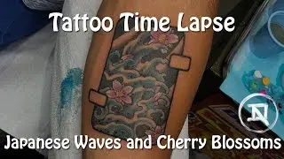Tattoo Time Lapse | Japanese Waves and Cherry Blossoms