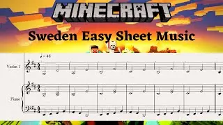 MINECRAFT SWEDEN (C418) - Easy Violin and Piano Sheet Music + PDF