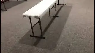 Rectangular 6-Foot Foldable Plastic Adjustable White Bench Table#event  Rental Services#Party Renta