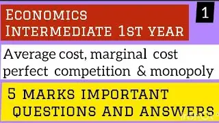Economics intermediate 1st year  5 marks important Q&A easy explanation  Ac, MC etc telangana board 