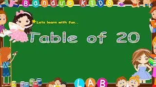 Table Of Twenty - 20 x 1 = 20 | 20 Times Tables with Bandu's Kids LAB