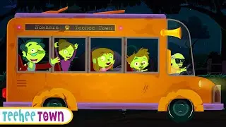 Midnight Magic Five Crazy Zombies Riding On A Halloween Bus | Spooky Scary Rhymes By Teehee Town