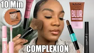 10 MIN COMPLEXION ROUTINE USING NEW & VIRAL DRUGSTORE MAKEUP | Beginners Makeup  | Imani Lee Marie
