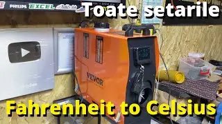 All settings for the VEVOR diesel stove - Fahrenheit to Celsius