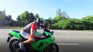 KAWASAKI NINJA ZX6R 636 | ЗЕЛЕНЫЙ ЗМЕЙ | ЕДУ БЕЗ РУК | 200 по автобану в Германии