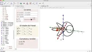 Curvatura, círculo osculador y torsión con Geogebra