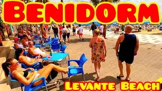 Benidorm Levante Beach Bars May 2024 Costa Blanca Spain 4K