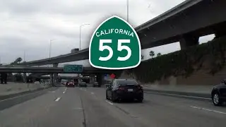 CA-55 South in Orange County - Orange to Newport Beach