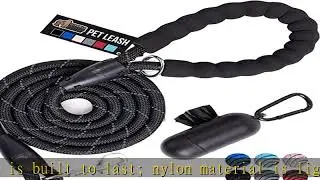 Gorilla Grip Heavy Duty Dog Leash, Soft Handle, Strong Reflective Rope for Night Walking, Small Med