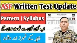 ASF Written Test Update Paper pattern Syllabus ASF Written test Date