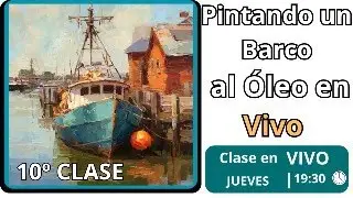 COMO pintar barco pesquero con reflejos y tonos vibrantes al óleo paso a paso