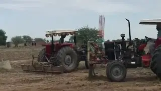 MF385 | MF260 SE | Two Tractors working with Trimble Laser Level