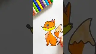 how to draw a fox for kids) #capcut #drawing #cute #түстер #picture  #love #menggambar #love #for