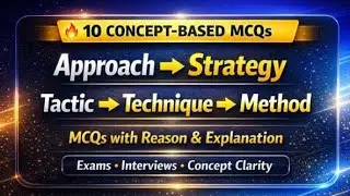 10 MCQs to master Approach, strategy, tactic, technique and method. Clear explanation in  Eng/Urdu 