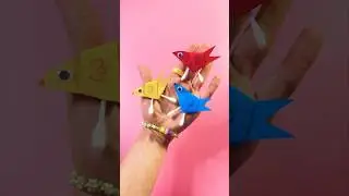 🐥✨ Милые бумажные птички! Легкое и веселое занятие своими руками 😄🌈 #Дети #СделайСам #Шорты