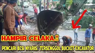 NYARIS KENA!❗ TUKANG BESI BEREBUT BESI DI DEPAN EXCAVATOR