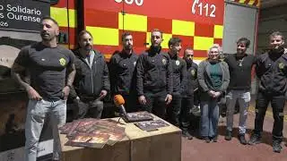 Firefighters present their charity calendar