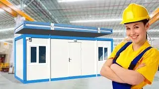 Wie wird der Hekim Flatpack Zerlegbar Container aufgestellt?