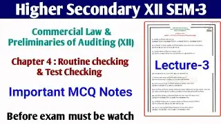 Class 12 Sem 3 CLPA MCQ last minutes Suggestion 2026 || HS semester 3 Commercial Law & Auditing  ||