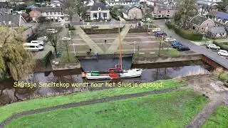 sk&ucirc;tsje jagen Lutgerdina Smeltekop van de Wakkerendijk naar het Sluisje in Eemnes.