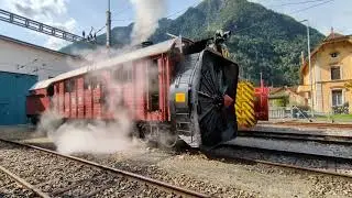 SBB steam snow plow at Erstfeld Gotthardtage