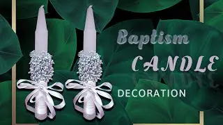 Baptism candle I Candle decoration for baptism I Holy communion candle