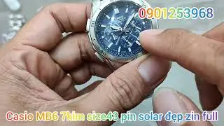 Casio Multiband6 7kim size43 pin năng lượng c&oacute; b&aacute;o thức lịch vạn ni&ecirc;n đẹp zin full chức năng 930k