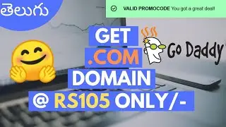 (Telugu) Godaddy Promo Code: How to Buy a .COM Domain on GoDaddy at Rs.105 In Telugu (2020)