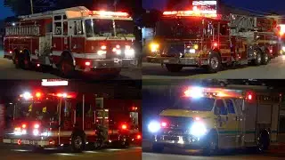 Ridley Township Working Garage Fire Response - Fire Trucks Responding